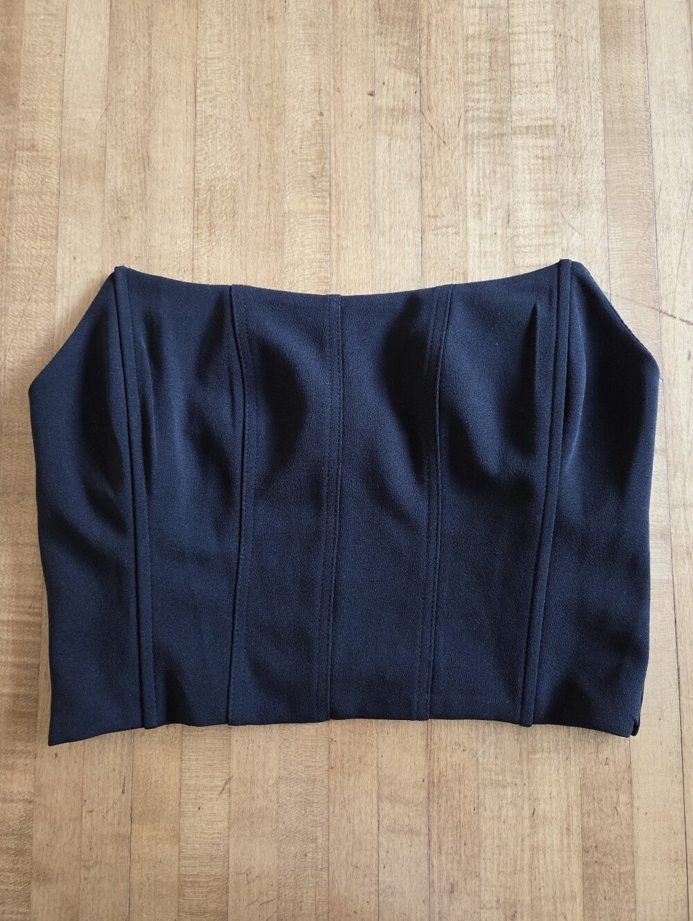 Nasty Gal Strapless Black Bustier Top With Zipper  XS